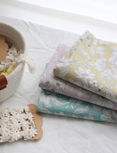 玉蘭花圖案棉 100% 60s 巴里紗面料韓國製造按碼 36 英寸 x 59 英寸或 90 x 150 厘米